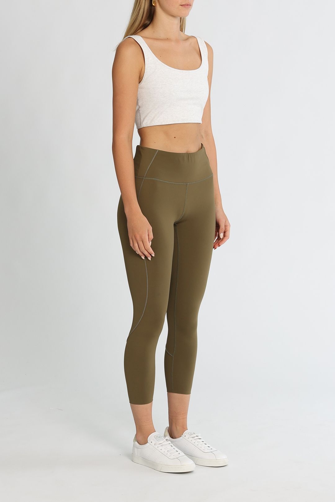 PE NATION Swift Sports Bra Grey Marl Cropped