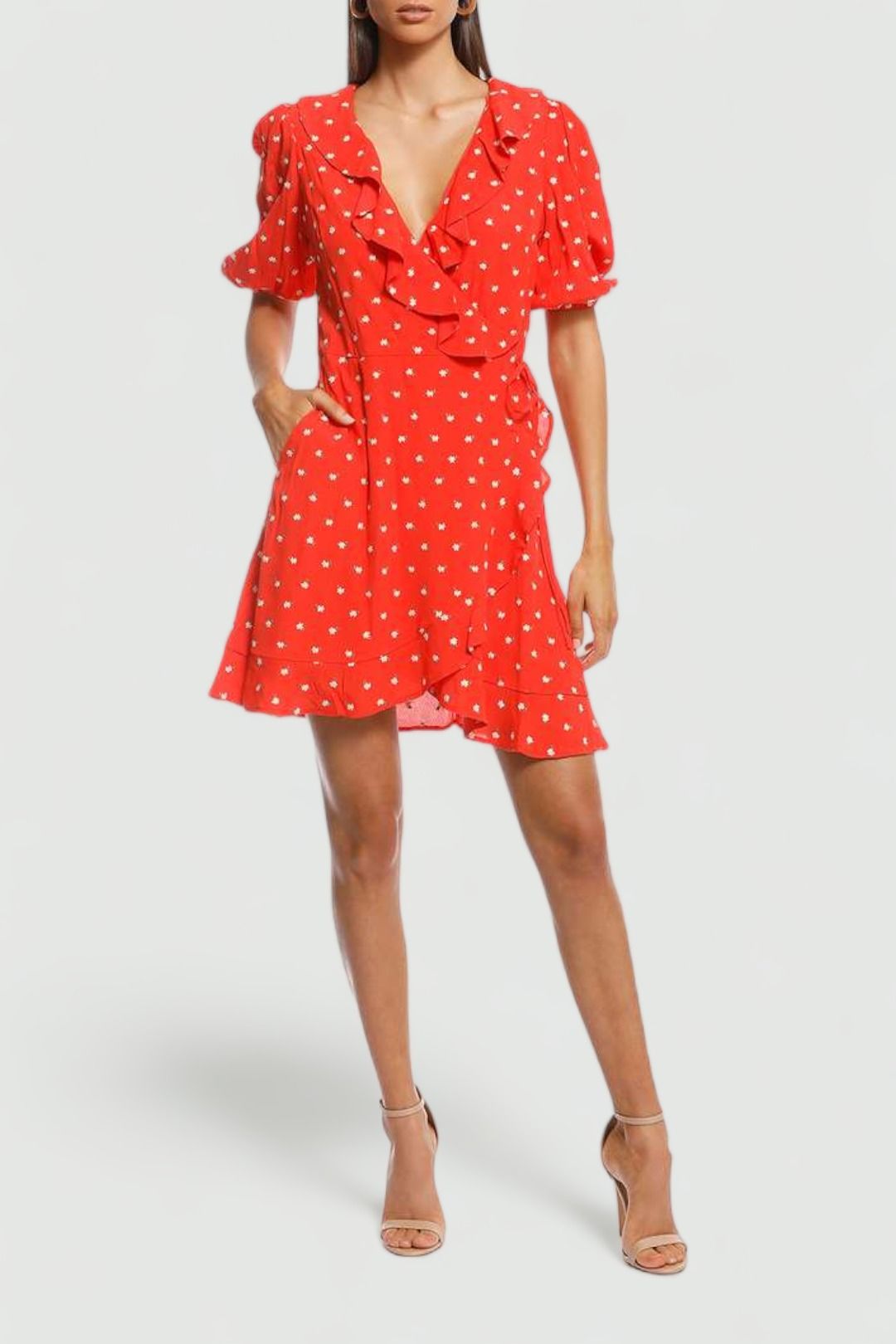 By johnny painted top petal ruffle tee dress