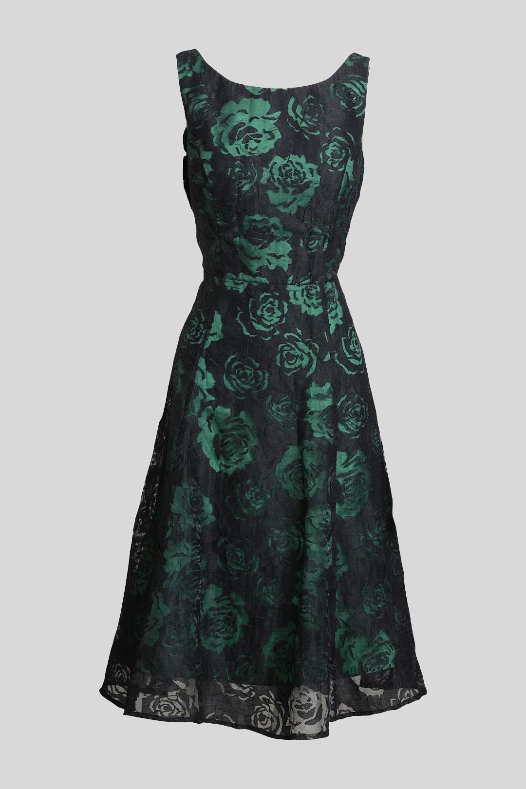 Phase Eight - Fit and Flare Black Green Floral Dress
