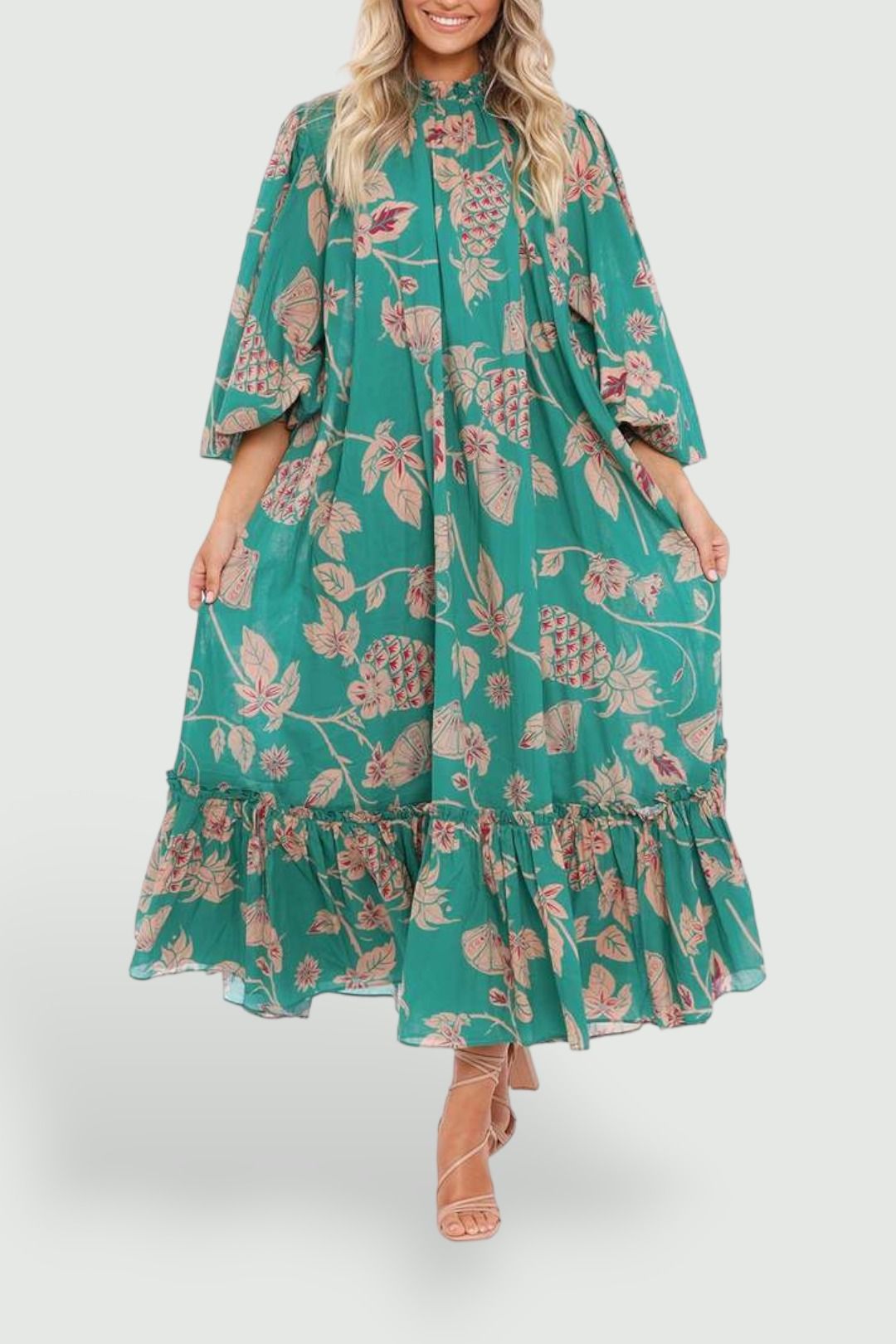Hire Pina Rosa Dress in Green | LEO LIN | GlamCorner Hire Pina Rosa Dress in Green | LEO LIN | GlamCorner