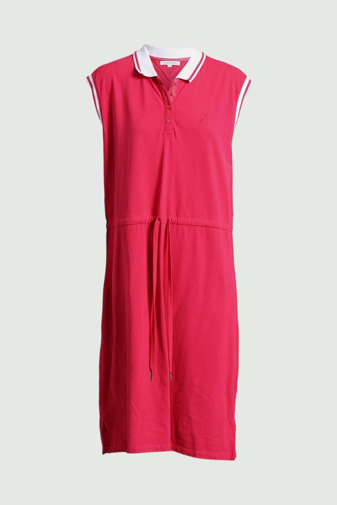 Sleeveless Polo Dress with Button Placket