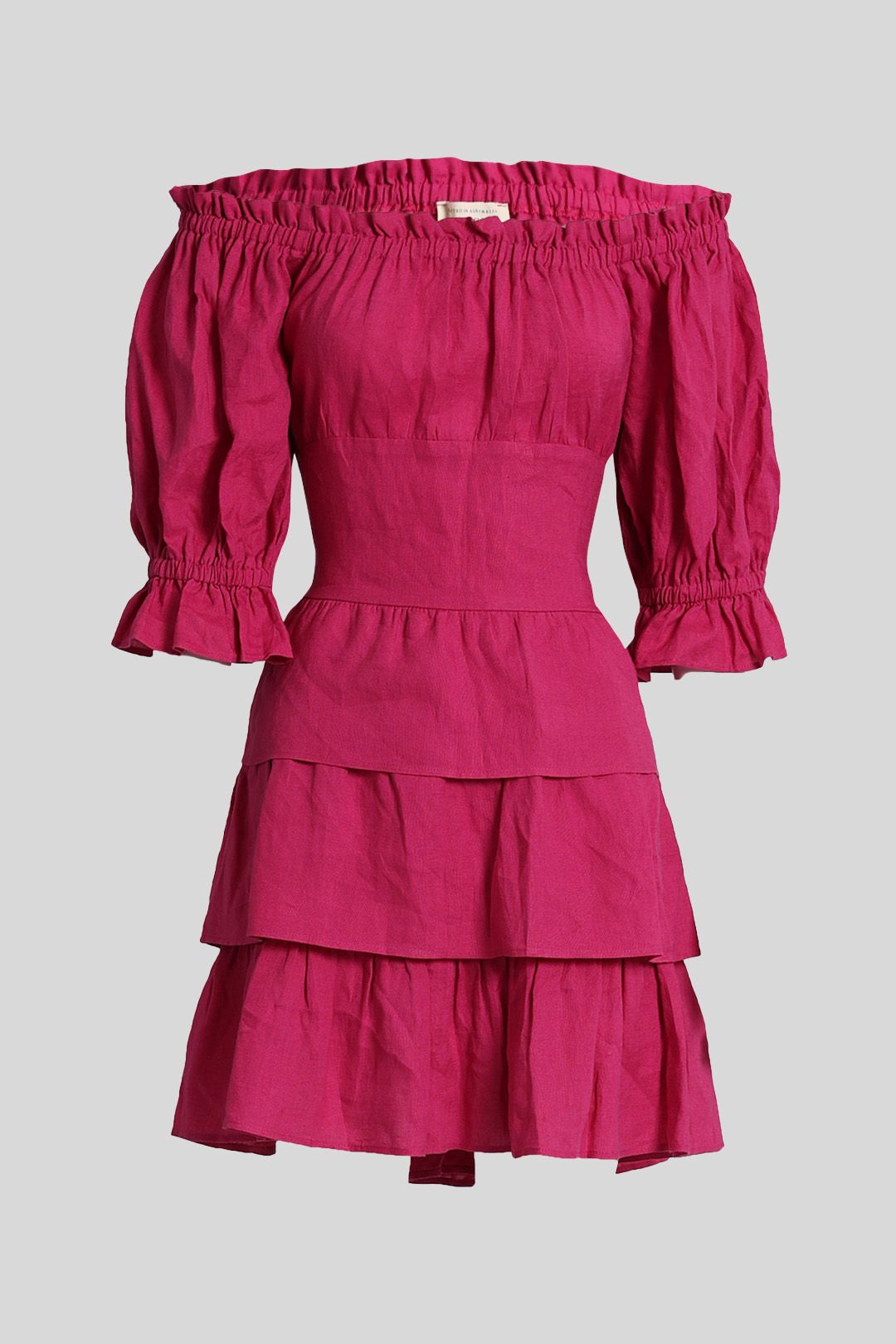 4610196 Pink Off-Shoulder Mini Dress