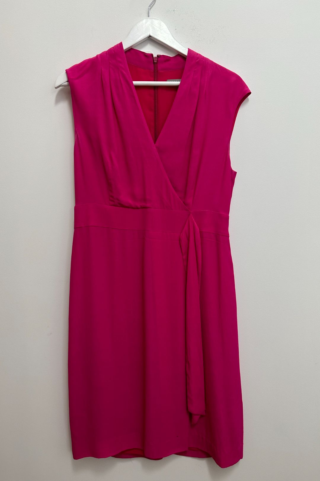 Jigsaw Pink V Neck Knee Length Dress