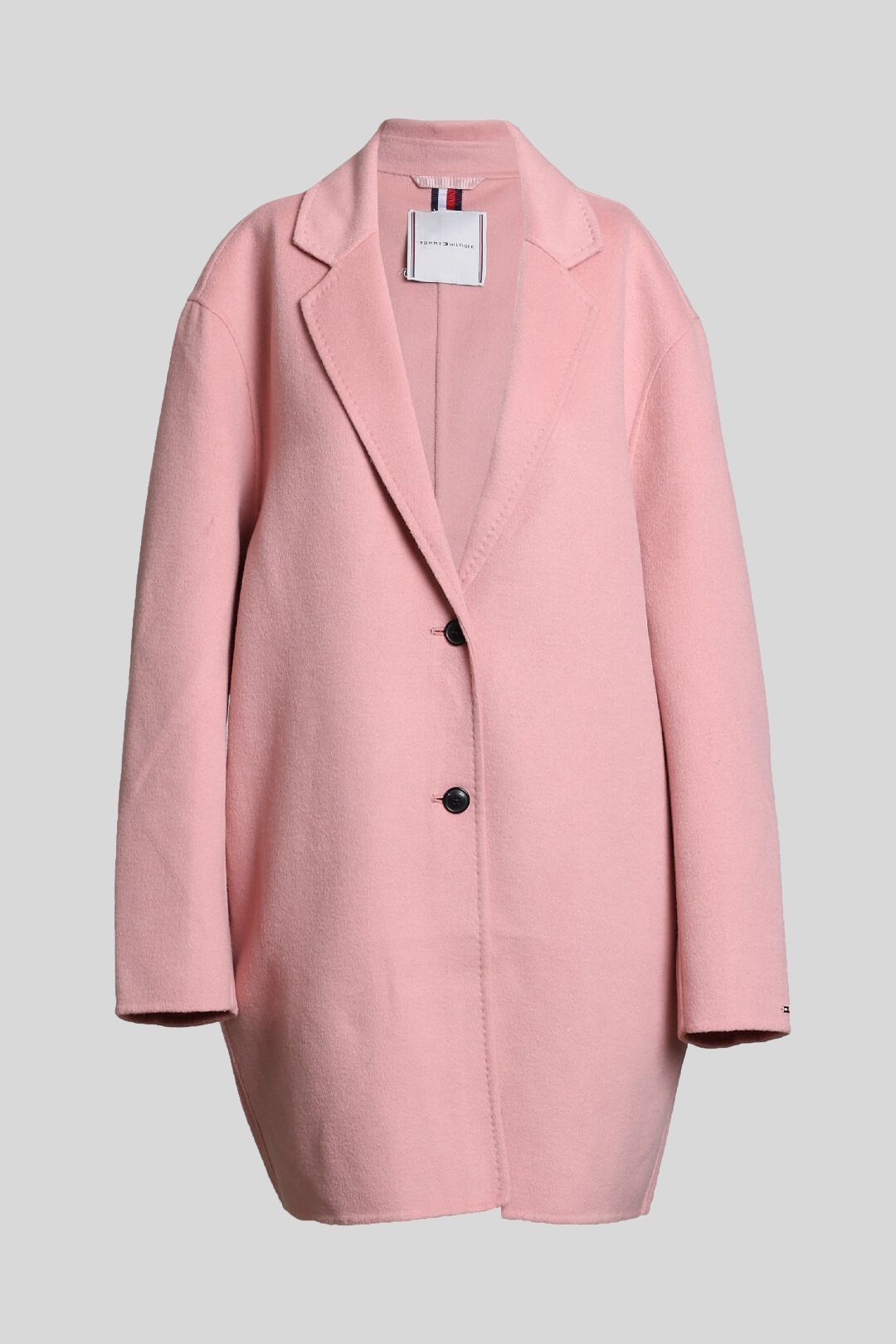 Pink wool blend coat top