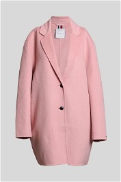 Pink Wool Blend Single Breasted Coat 