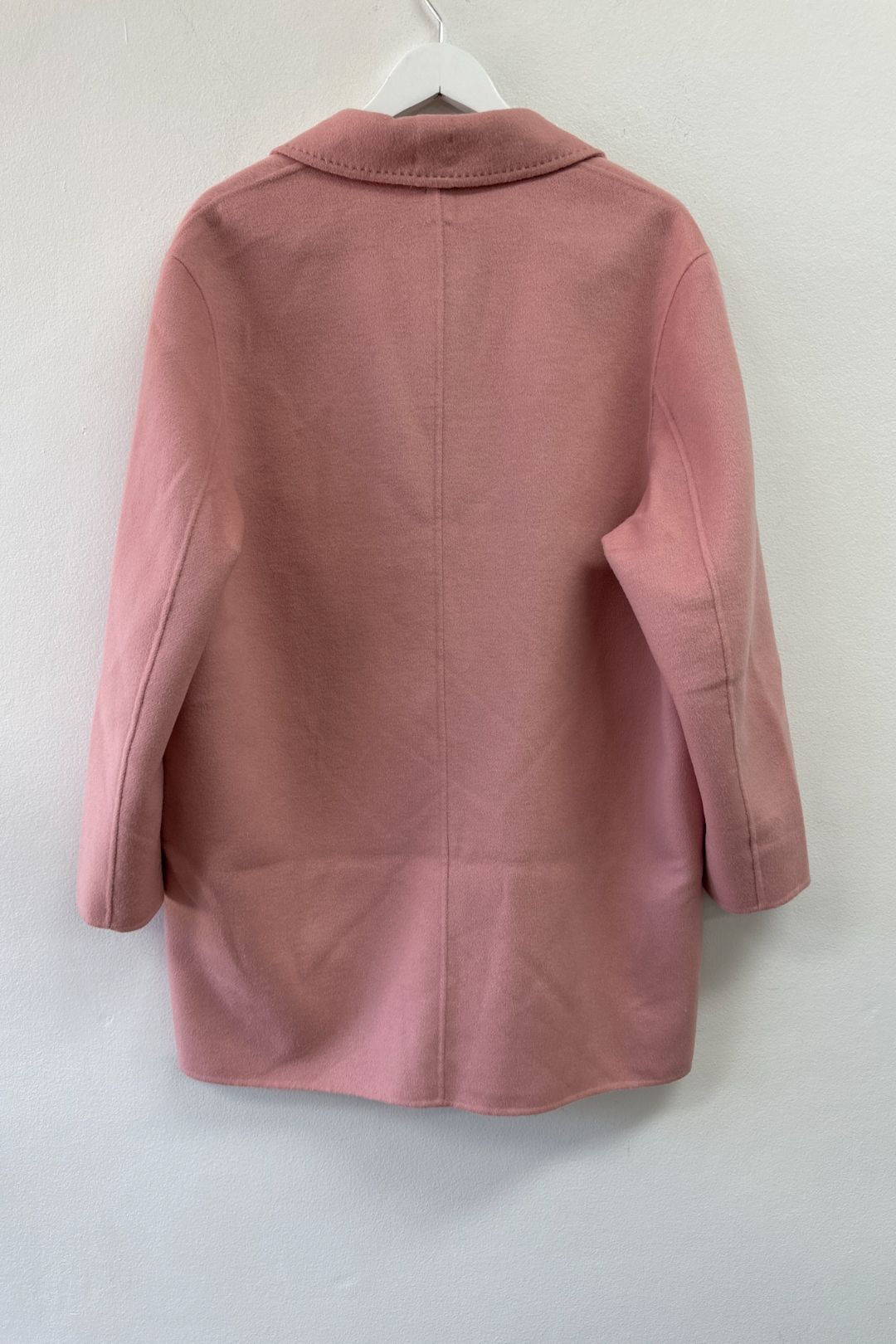 Pink Wool Blend Single Breasted Coat 