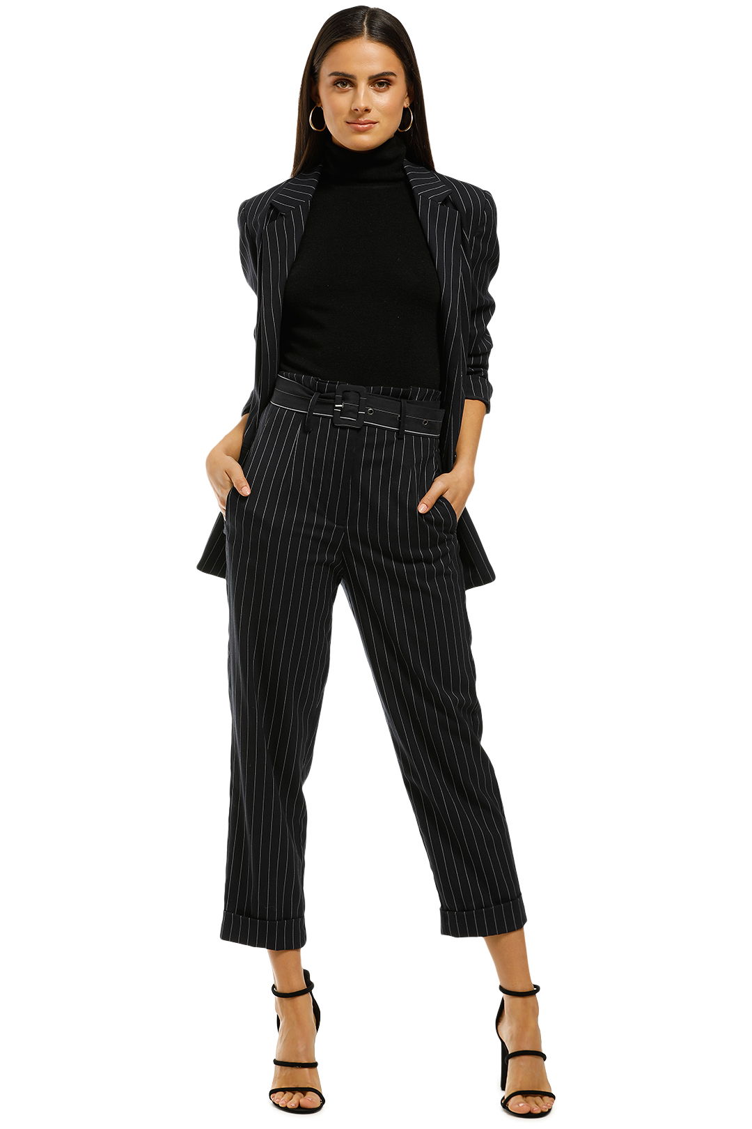 Nicholas the Label - Pinstripe Suiting Pant - Navy - Front