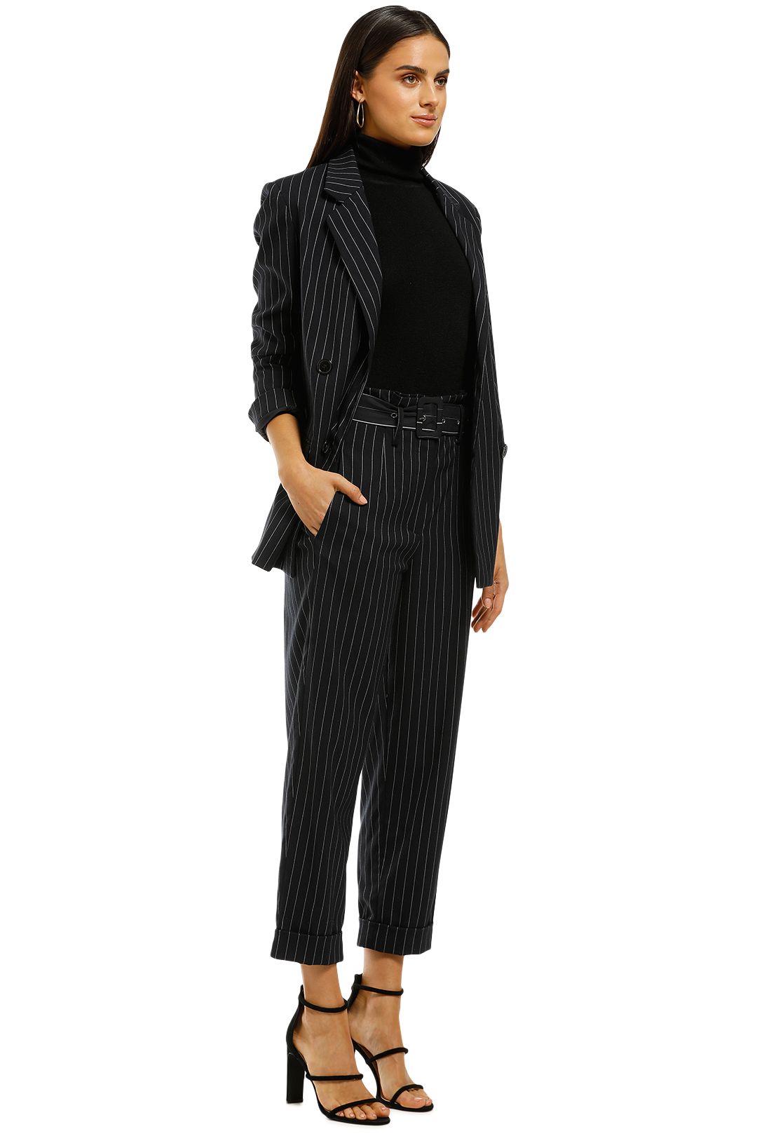 Nicholas the Label - Pinstripe Suiting Pant - Navy - Side