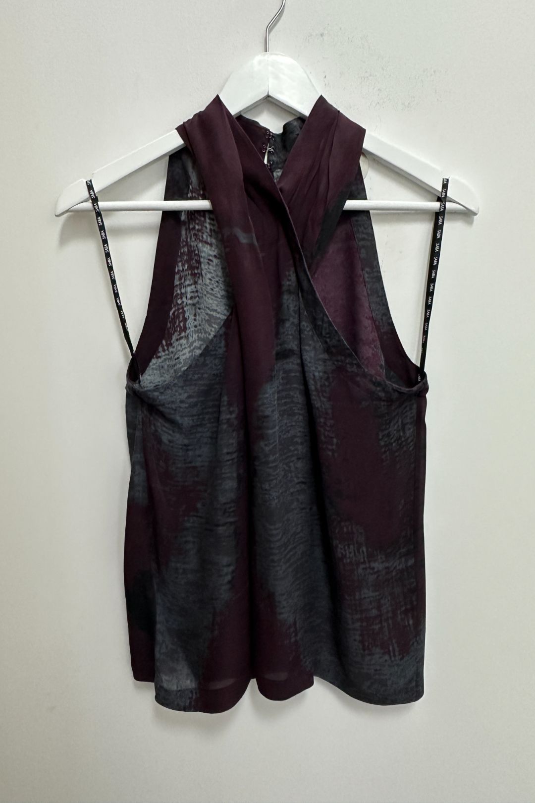 Saba Plum and Grey Silk Top