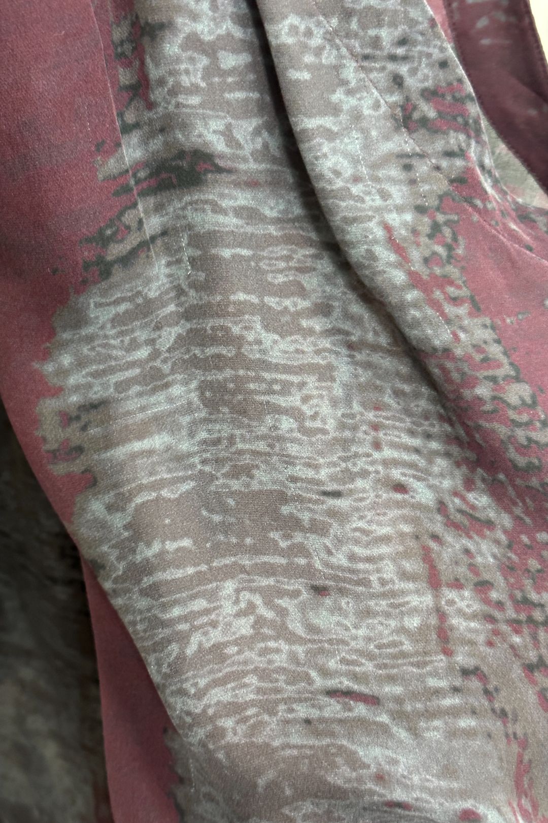 Saba Plum and Grey Silk Top