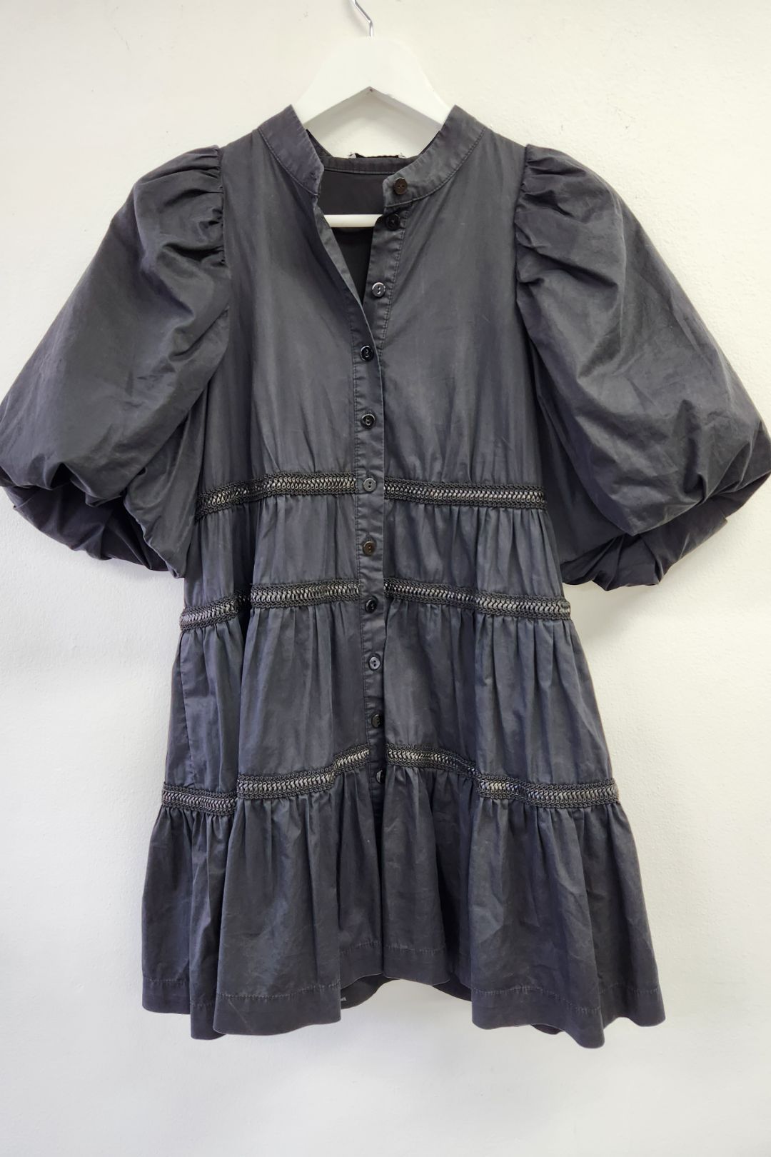 Pollyanna Black Balloon Sleeve Mini Dress