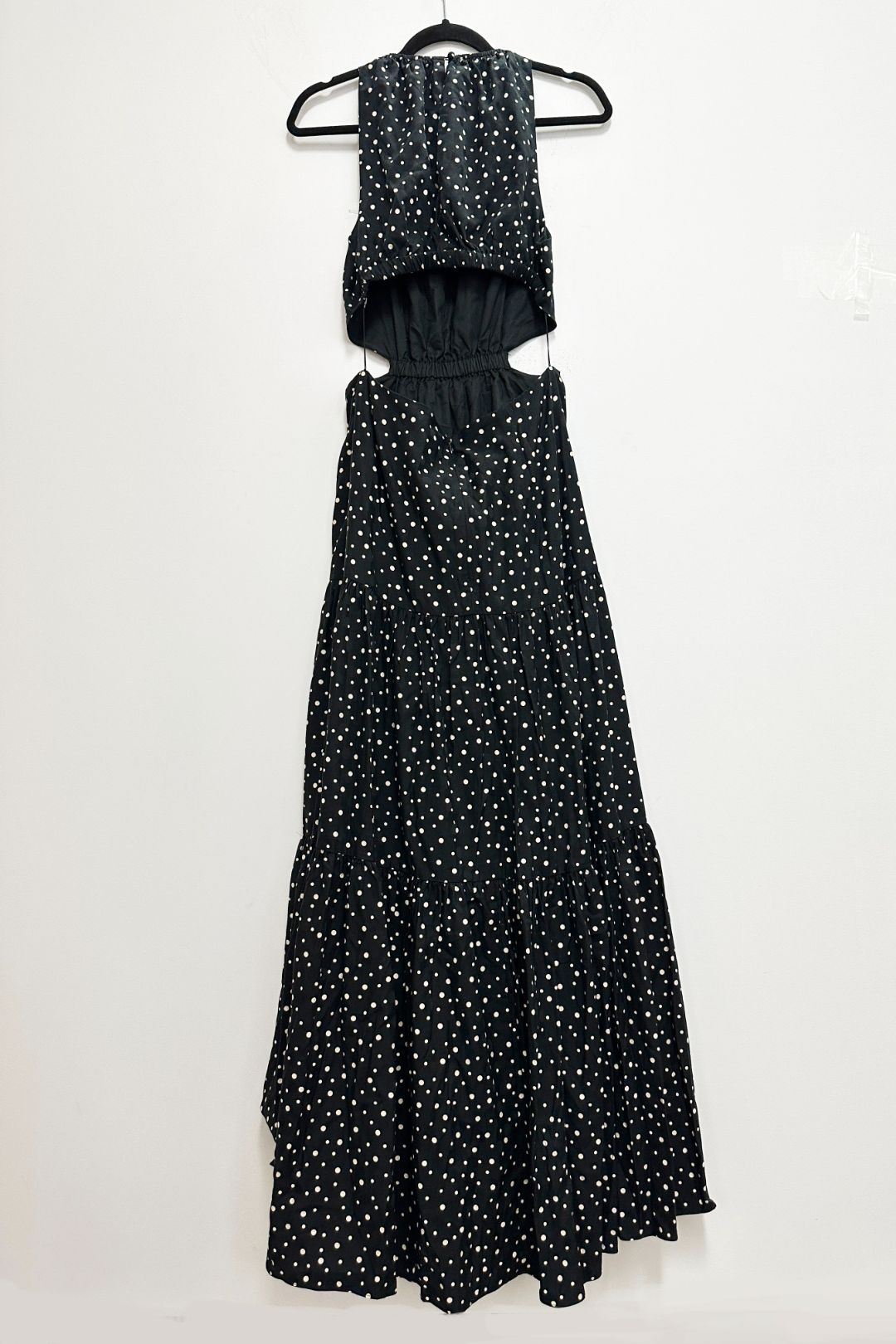 Poppy Dress in Black Cream Polka
