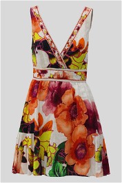Camilla Poppy Print Short Waist Band Dress