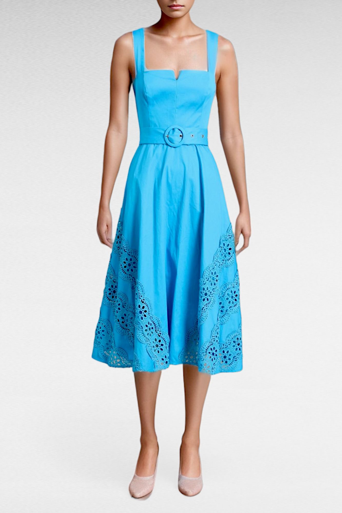 Portmans Summer Azure Belted Sleeveless Dress