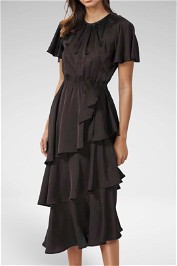 Portmans Petra Satin Midi Dress in Black
