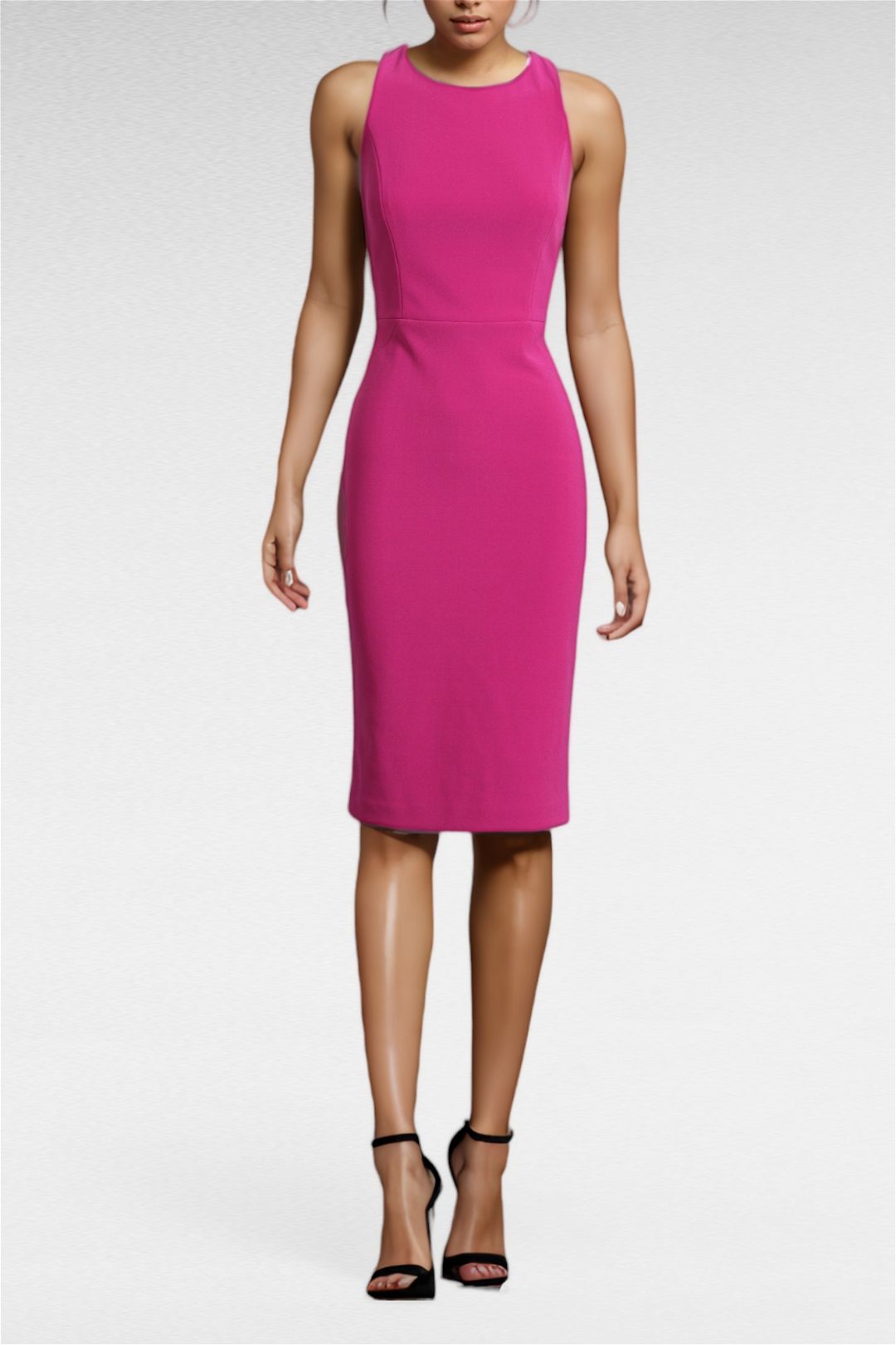 4510660 Purple High Collar Dress