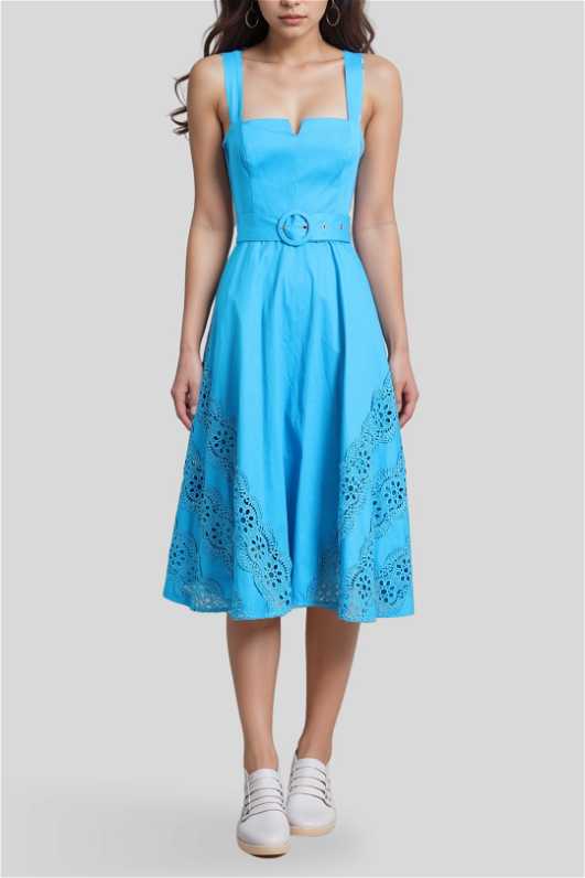 knee length dresses for ladies Aphrodyte Lace Maxi Dress Navy main image 0