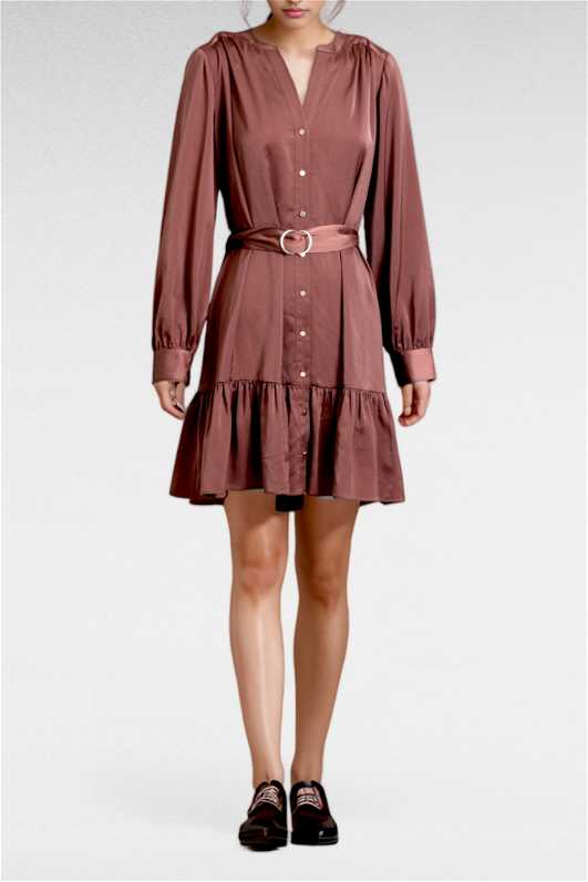knee length dresses for ladies Portmans Femme Floral Buttoned Long Sleeve Belted Dress Ladies Size 18  Vinnies Online