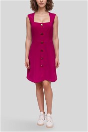 Kimberly Button Front Textured Dress