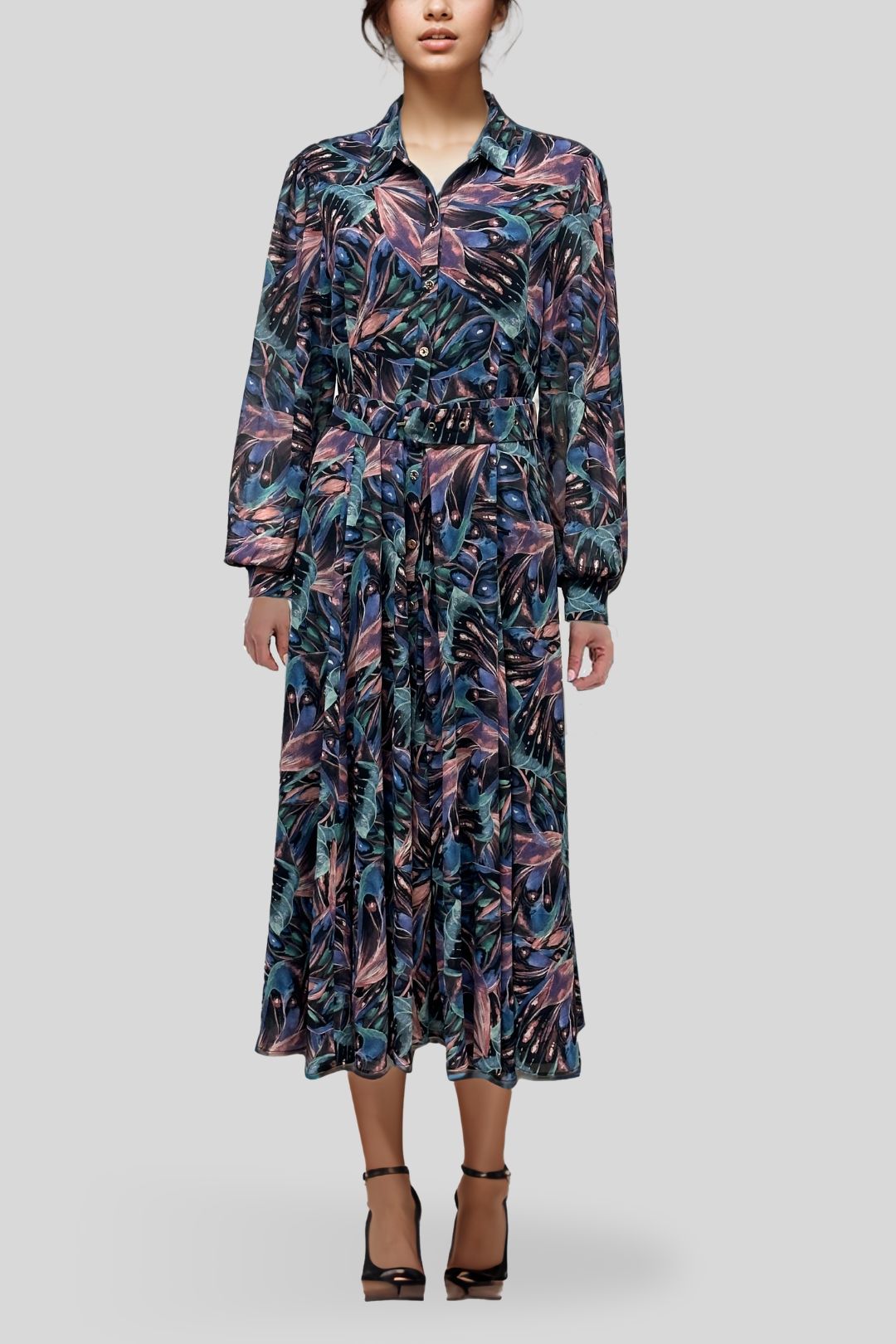 Portmans Tropical Shirt Midi Dress