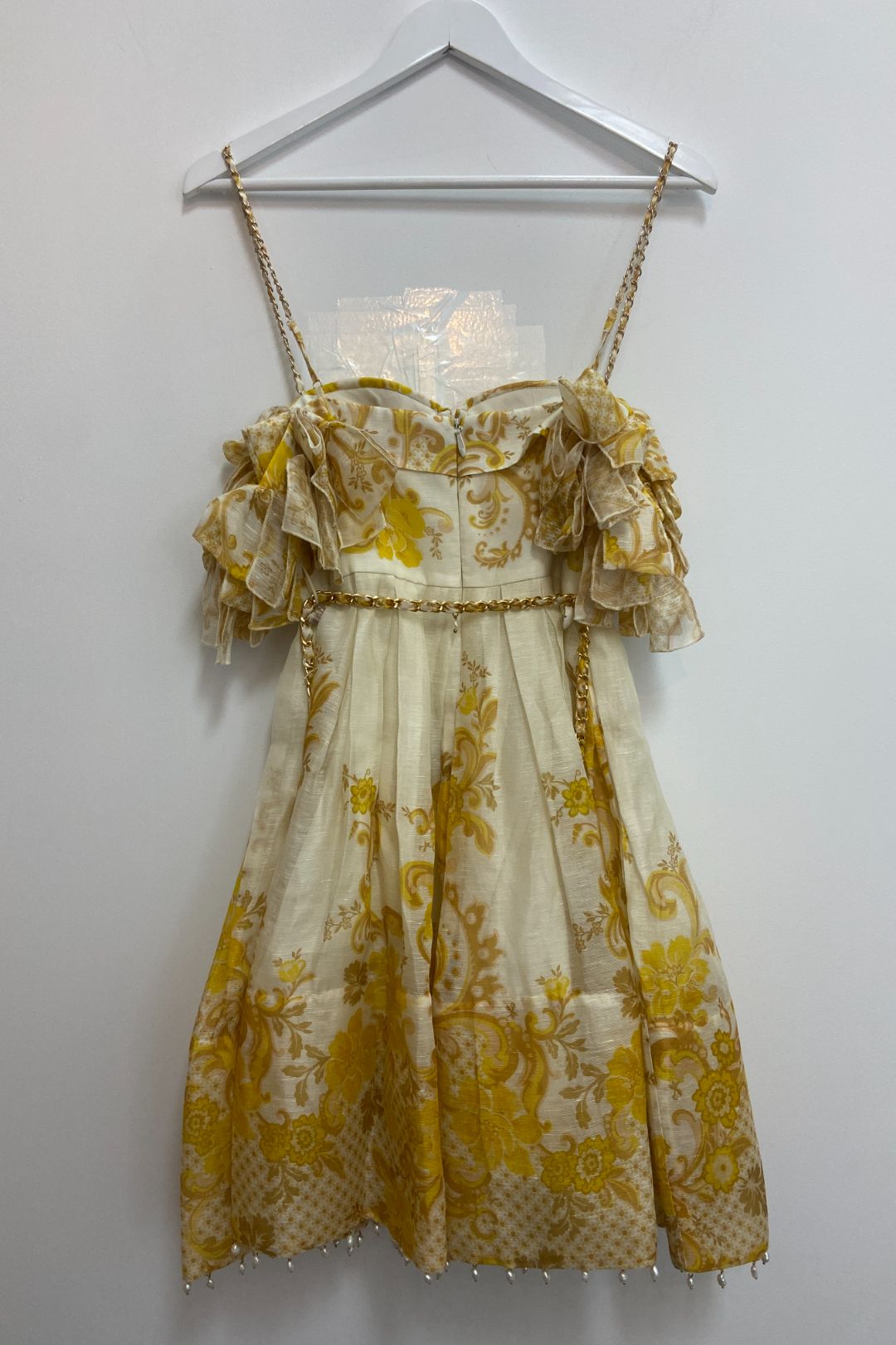 Buy Postcard Bow Bodice Mini Dress in Yellow Zimmermann GlamCorner