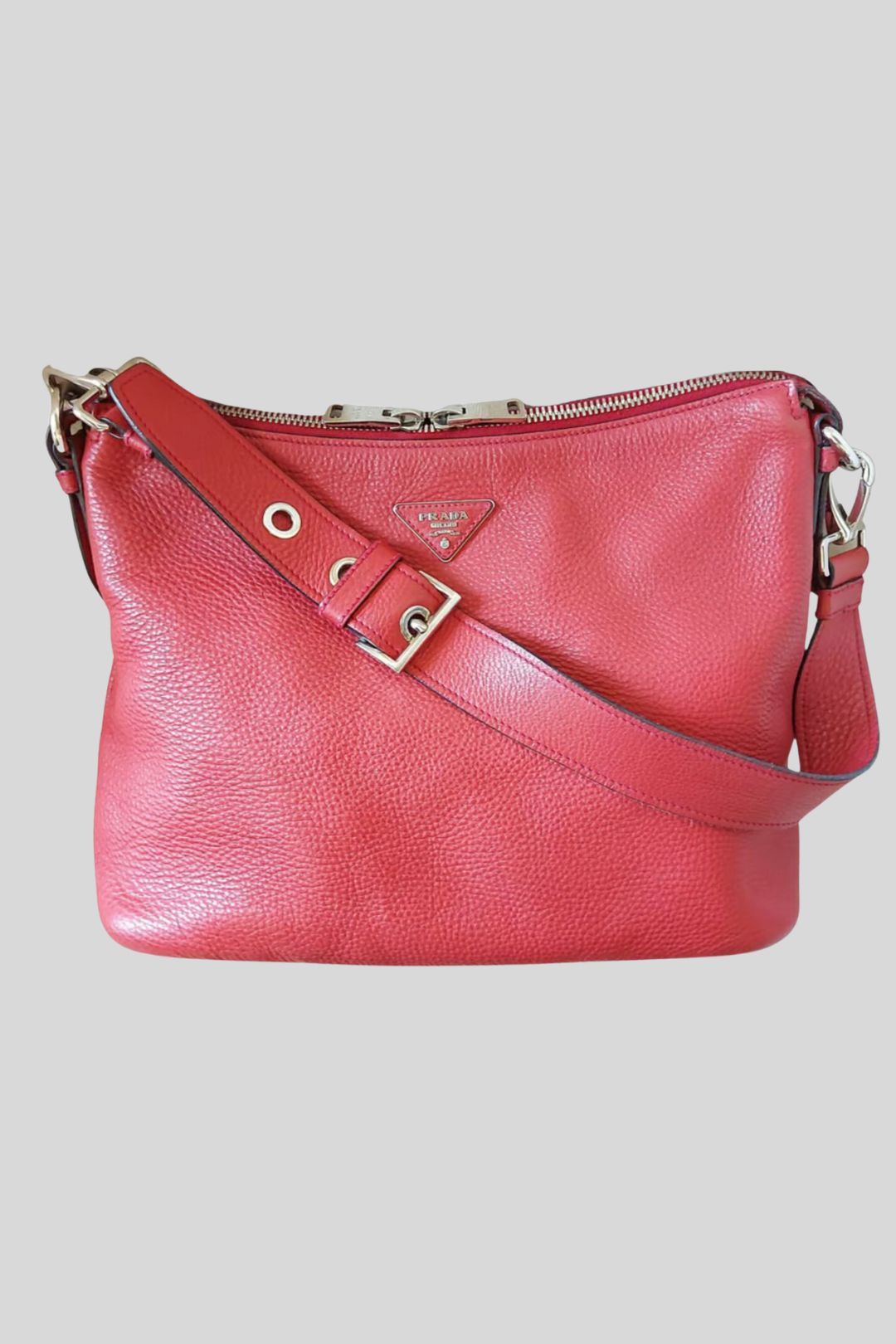 Prada cheap hobo red