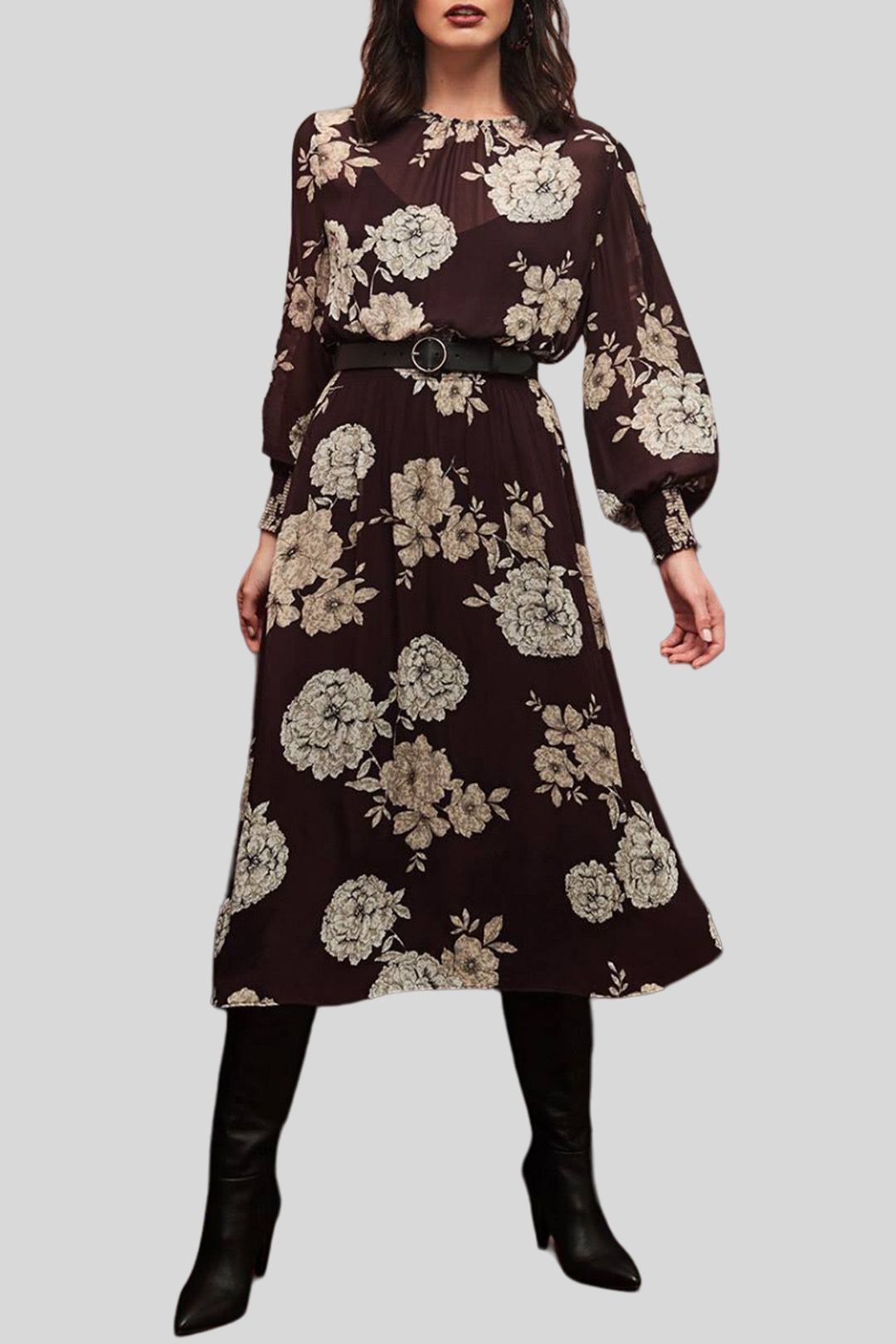 Full sleeve floral dress top