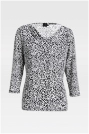 David Lawrence - Black And White Print Jersey Top