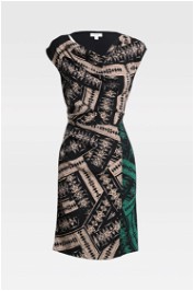 Country Road Cowl Neck Tribal Print Dress in Multi 
