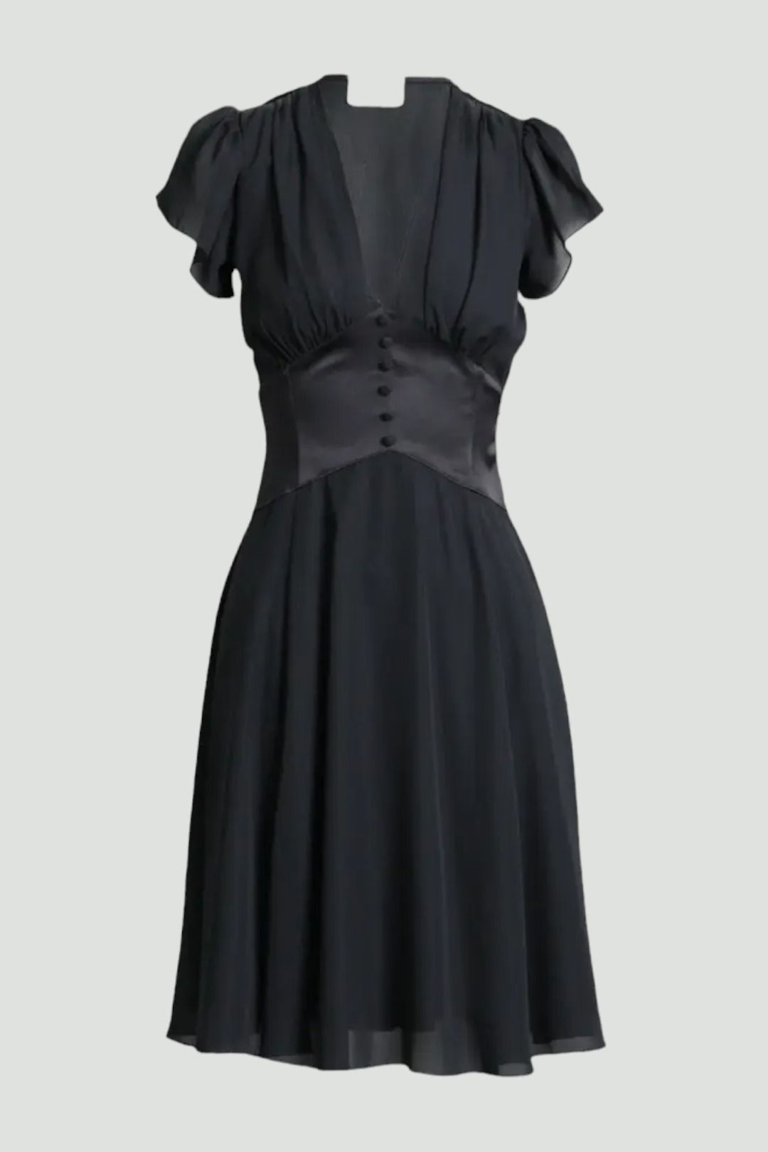 empire waist black tie dress