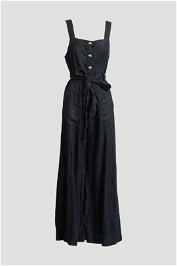AJE Sleeveless Linen Jumpsuit in Black