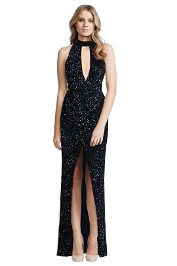 Rachel Gilbert - Zali Gown - Black - Front