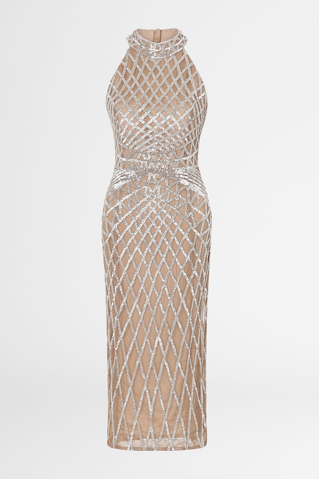 Hire Aryel Gown in Silver | Rachel Gilbert | GlamCorner