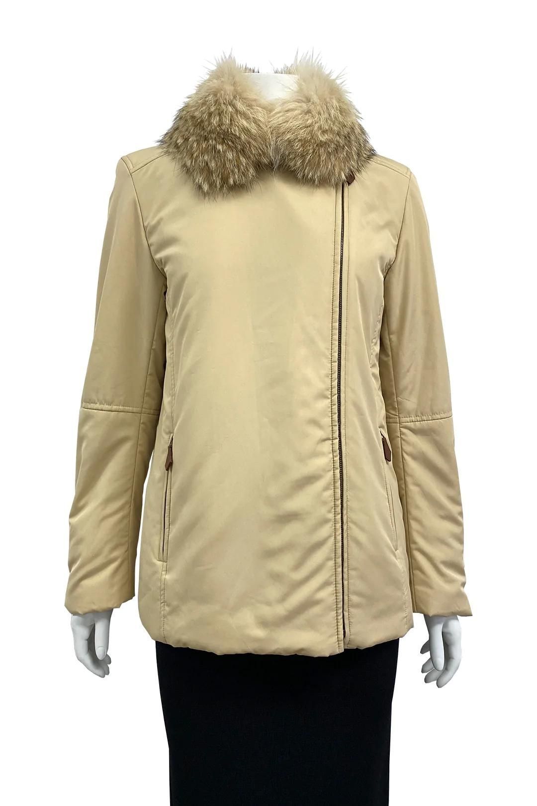 Ralph Lauren - Beige Faux Fur Trim Collar Jacket