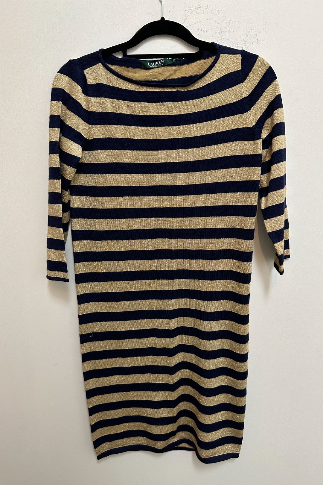 Buy Navy and Metallic Gold Stripe Dress | Ralph Lauren | GlamCorner Buy Navy and Metallic Gold Stripe Dress | Ralph Lauren | GlamCorner
