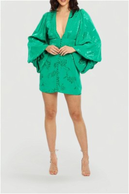 green emerald velvet dress Orisha Mini Dress main image 1