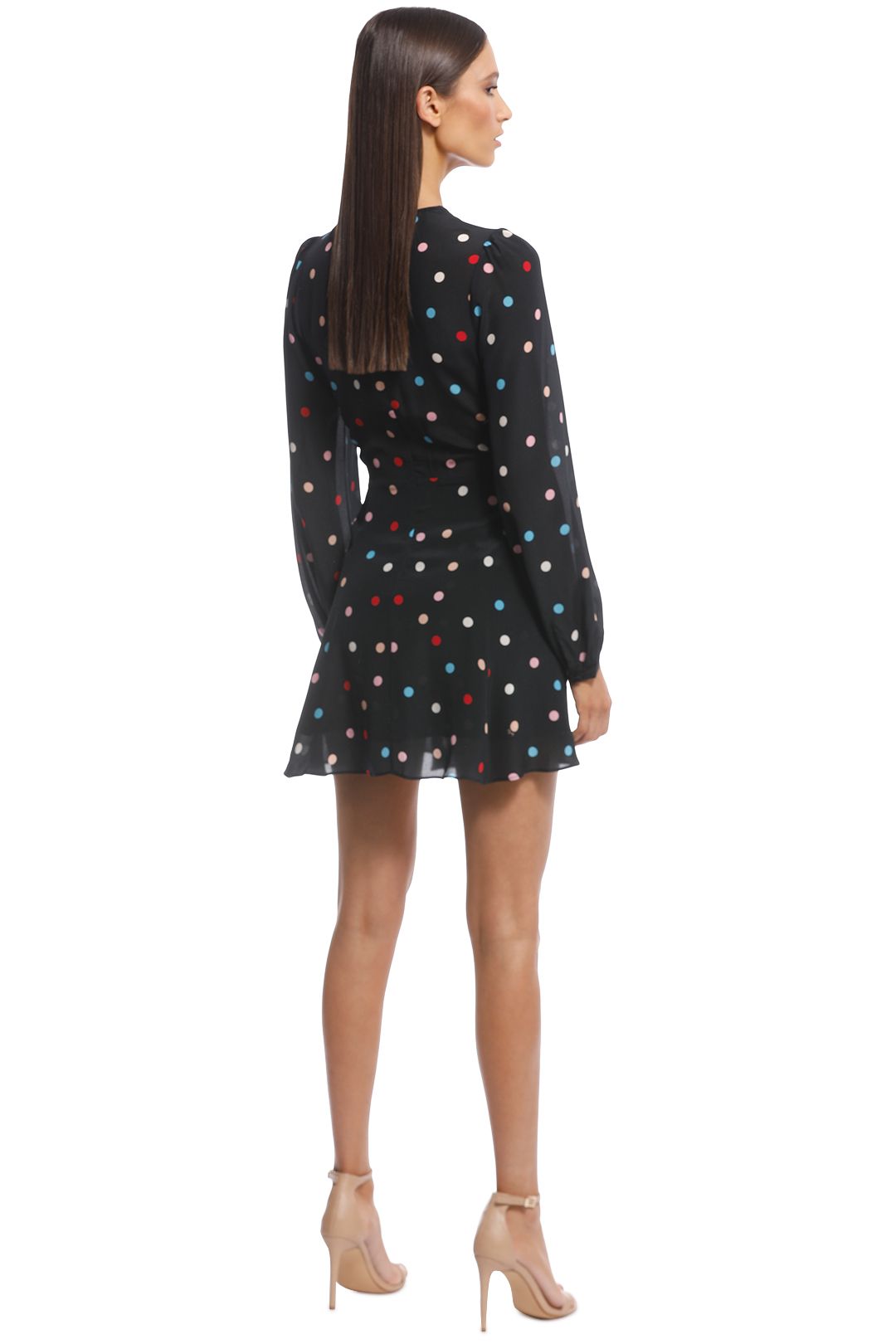 realisation par black mini dress Marienne Black Velvet Sequin Long Sleeve Mini Dress - US 6 main image 1