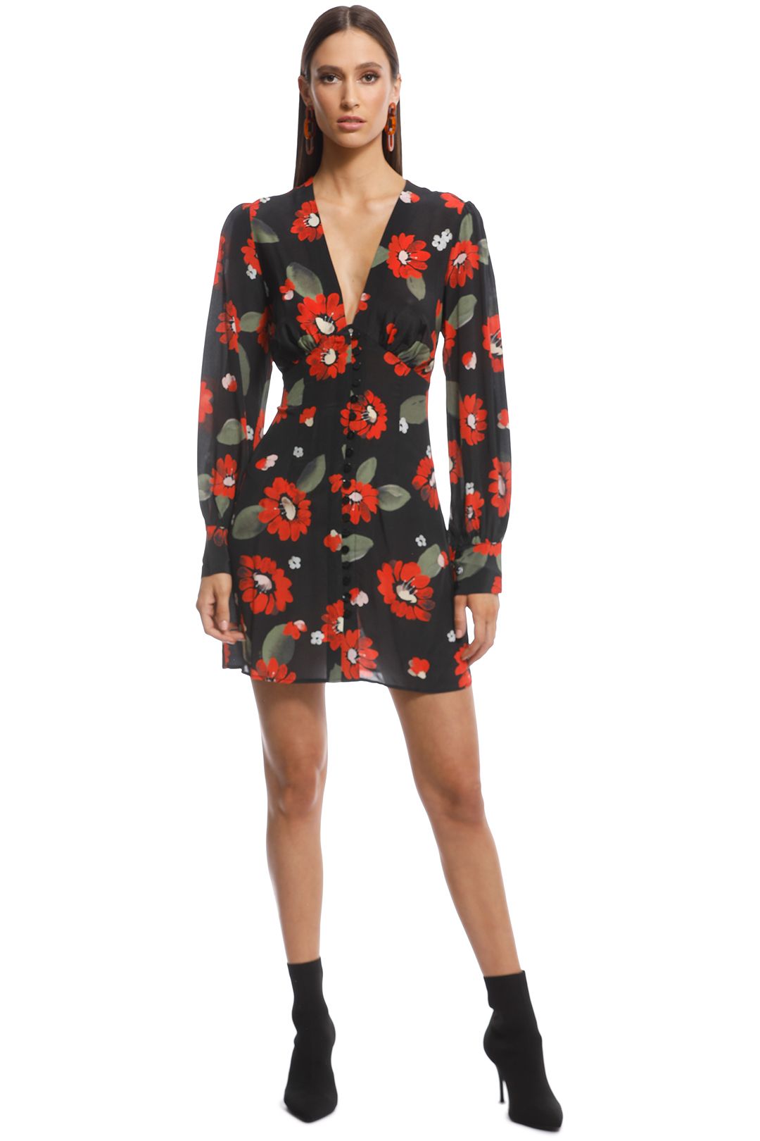 Realisation Par - The Leekley Dress - Bellissima - Red/Black -Front