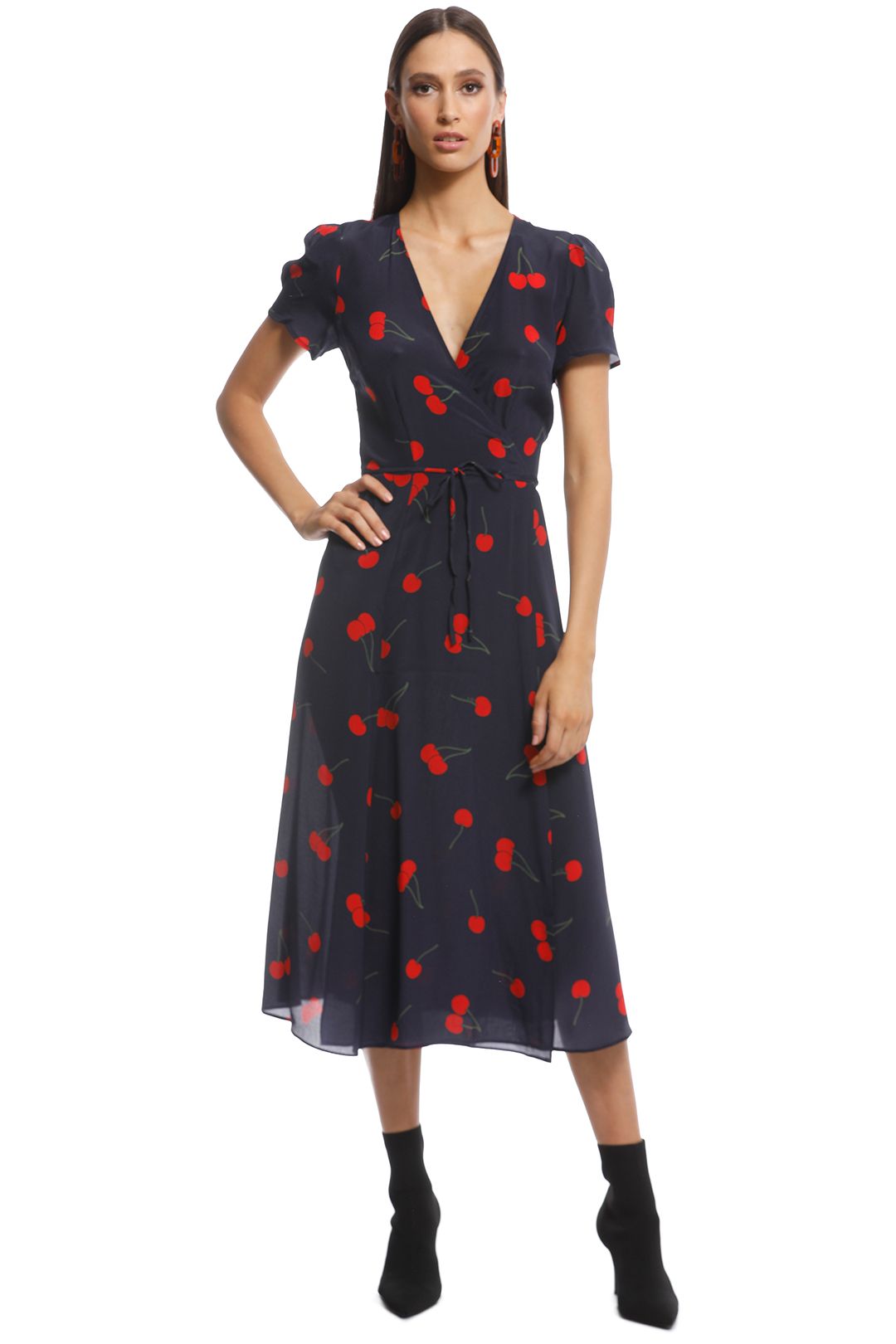 Realisation Par - The Teale Midi Dress - Wild Cherry - Front
