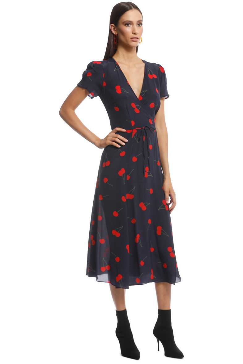 agnona black v-neck short sleeve midi dress The Linen Short-Sleeve Scoop Midi Dress