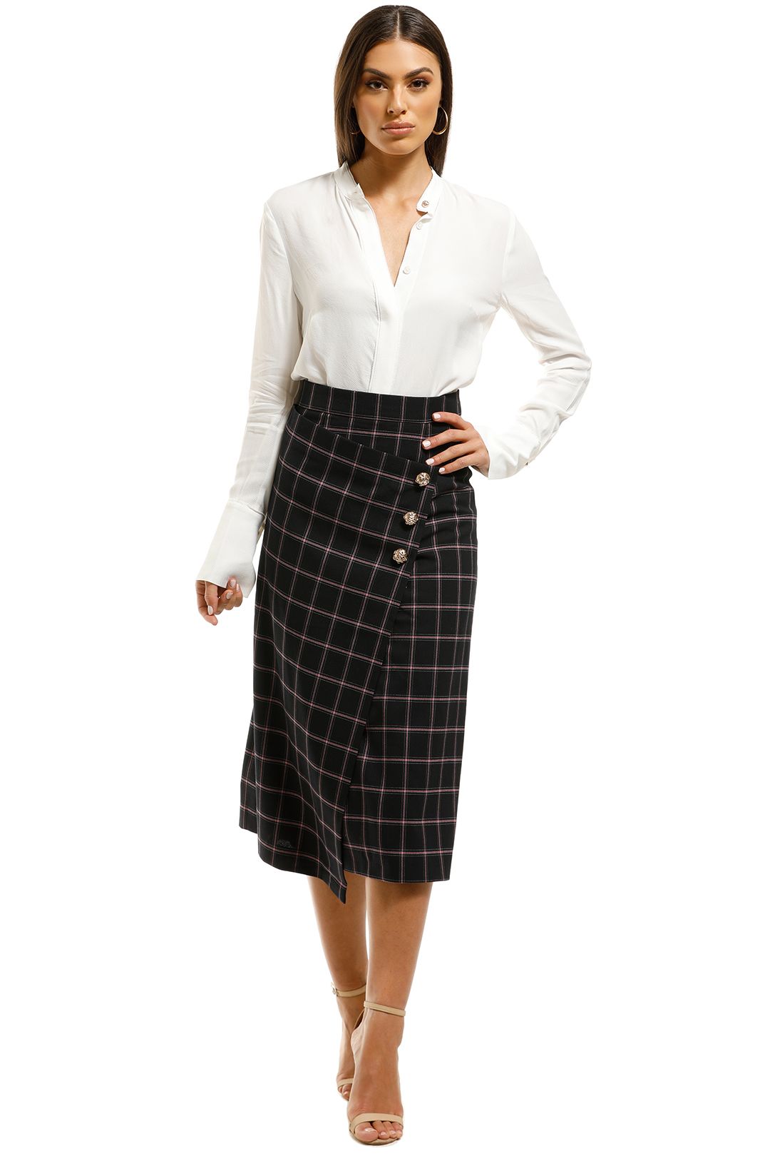 Rebecca-Vallance-Peta-Skirt-Plaid-Purple-Front