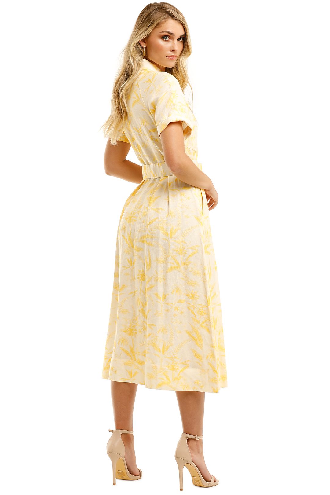 Rousseau SS Midi Dress in Yellow by Rebecca Vallance for Rent | GlamCorner