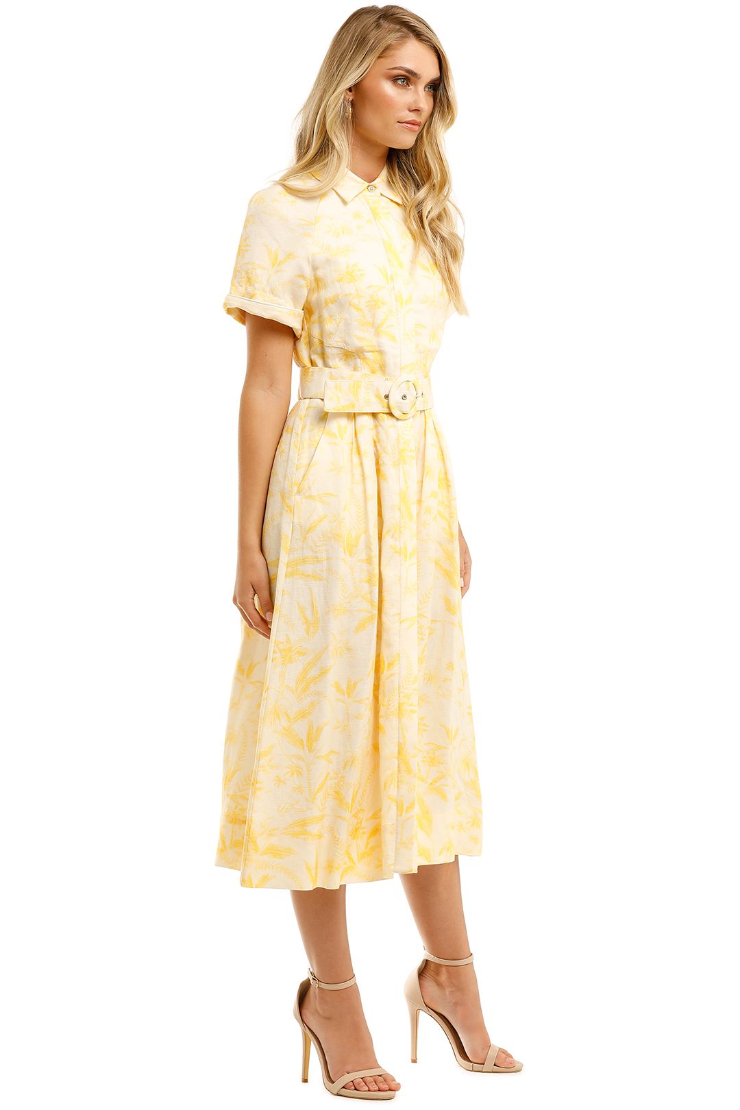 Rebecca-Vallance-Rousseau-SS-Midi-Dress-Yellow-Side