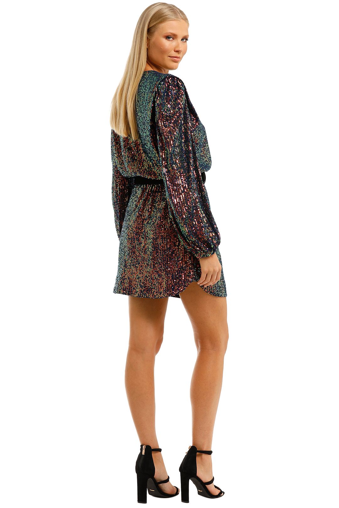 【REBECCA VALLANCE】ALESSIA LONG SLEEVE ベルト付コットンミニ Rebecca Vallance Aubree Flower Mini Dress | Fitted Mini with