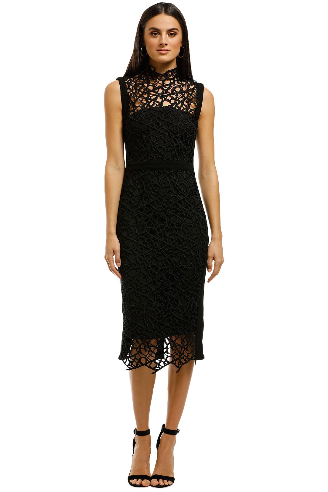 Rebecca-Vallance-Sophia-Lace-Midi-Dress-Black-Front