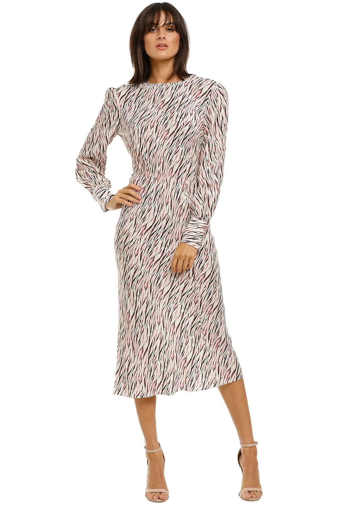 Rebecca-Vallance-Tigresse-LS-Midi-Dress-Boysenberry-Front