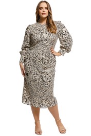 Rebecca Vallance - Anya Dress - Leopard Print - Front