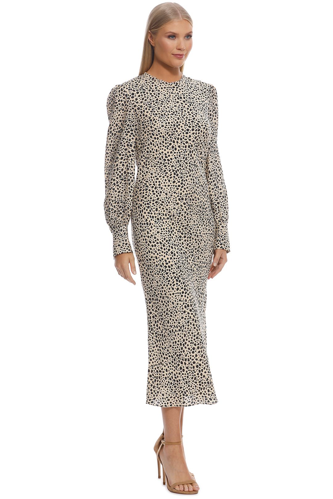 Rebecca Vallance - Anya Dress - Leopard Print - Side