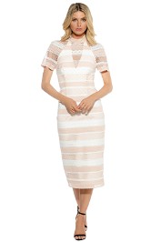 Rebecca Vallance - Testa High Neck High Midi Dress - Soft Pink - Front