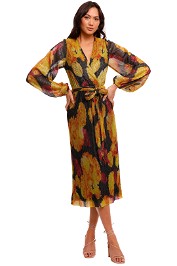 Rebecca Vallance Astoria Long Sleeve Midi abstract